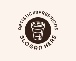 Stroke Coffee Cup logo design