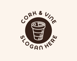 Stroke Coffee Cup logo design