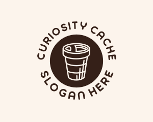 Stroke Coffee Cup logo design