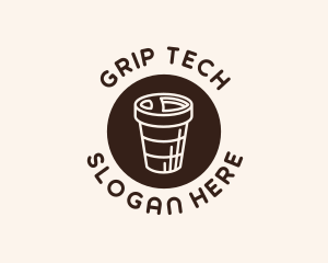 Stroke Coffee Cup logo design