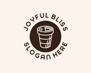 Stroke Coffee Cup logo design