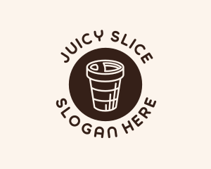 Stroke Coffee Cup logo design