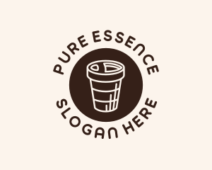 Stroke Coffee Cup logo design