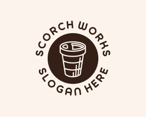 Stroke Coffee Cup logo design