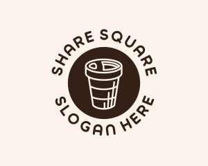 Stroke Coffee Cup logo design