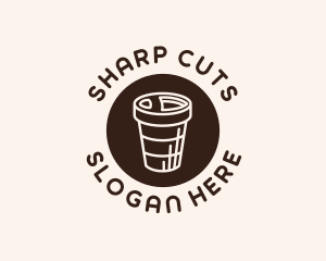 Stroke Coffee Cup logo design