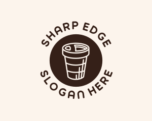 Stroke Coffee Cup logo design