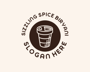 Stroke Coffee Cup logo design