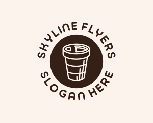 Stroke Coffee Cup logo design