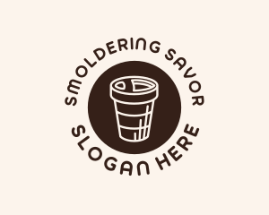 Stroke Coffee Cup logo design