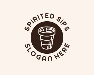 Stroke Coffee Cup logo design