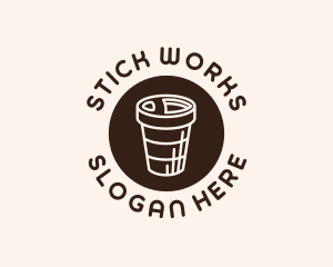 Stroke Coffee Cup logo design