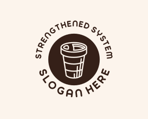 Stroke Coffee Cup logo design