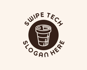 Stroke Coffee Cup logo design