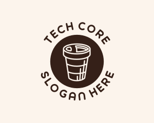 Stroke Coffee Cup logo design