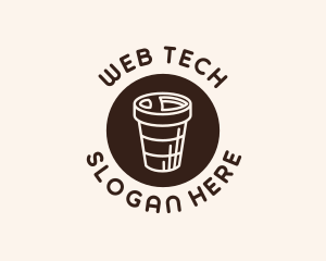 Stroke Coffee Cup logo design