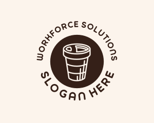 Stroke Coffee Cup logo design