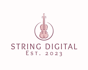 Violin String Music Instrument logo design