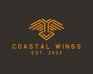 Aviation Wing Line logo design