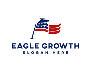 Patriotic Eagle USA Flag logo design