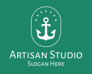 Stylish Marine Anchor logo design