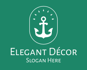 Stylish Marine Anchor logo design