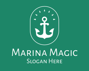 Stylish Marine Anchor logo design