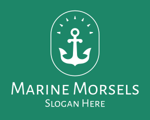 Stylish Marine Anchor logo design