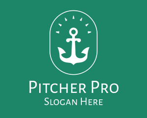 Stylish Marine Anchor logo design