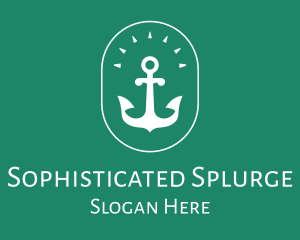 Stylish Marine Anchor logo design