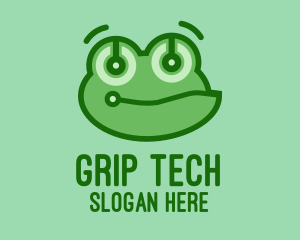 Cute Tech Frog logo design