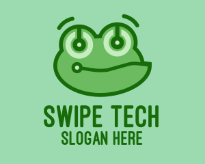 Cute Tech Frog logo design