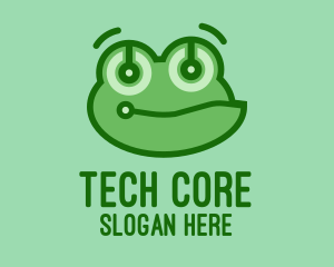 Cute Tech Frog logo design