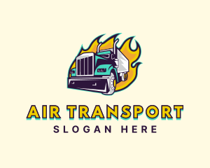 Truck Fire Shipment logo design