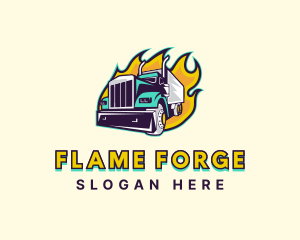 Truck Fire Shipment logo design