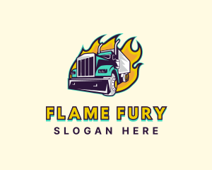 Truck Fire Shipment logo design