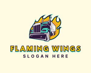 Truck Fire Shipment logo design