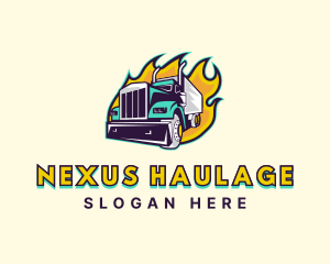 Truck Fire Shipment logo design