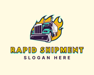 Truck Fire Shipment logo design