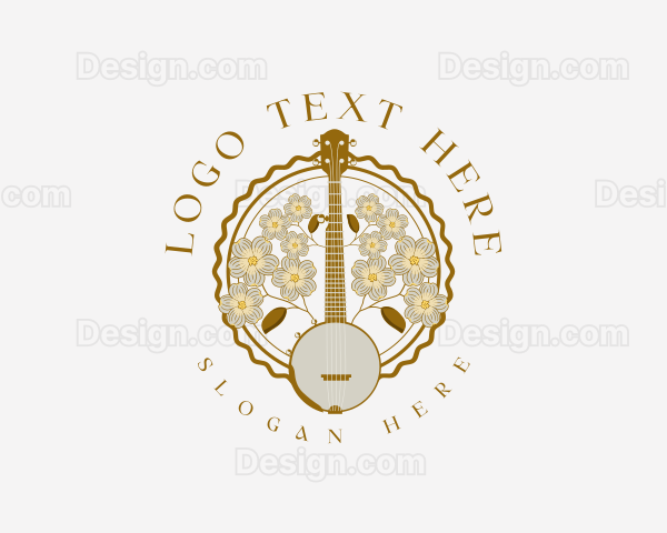 Banjo Music Instrument Logo