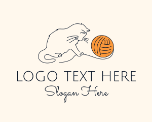 Cat Yarn Thread Logo