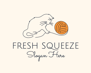 Cat Yarn Thread logo design