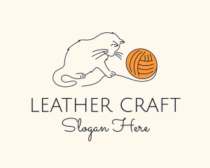 Cat Yarn Thread logo design