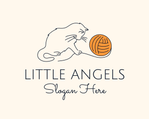 Cat Yarn Thread logo design