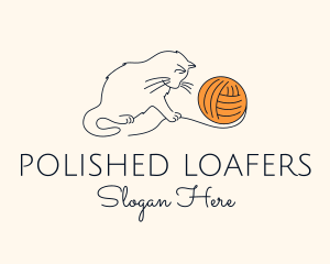 Cat Yarn Thread logo design