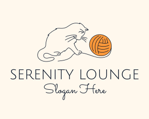 Cat Yarn Thread logo design