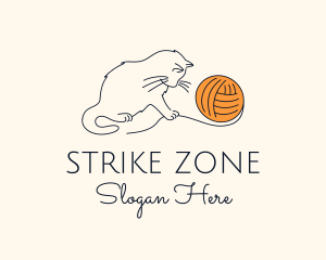 Cat Yarn Thread logo design