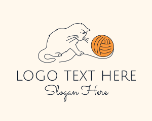 Cat - Cat Yarn Thread logo design