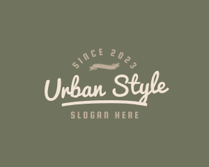 Vintage Retro Hipster Banner logo design