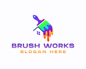 Paint Brush Roof logo design